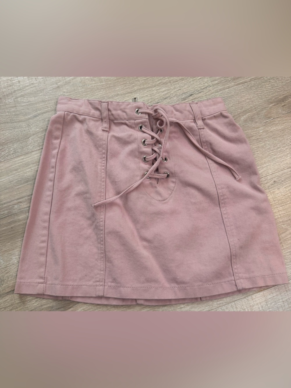 Forever 21 Dusty Rose Lace-Up Mini Skirt